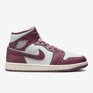 Air Jordan 1 Mid Pure Platinum Mauve Sail Women's Size 8.5